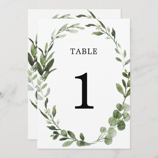 Eucalyptus vert courre élégante numéros de table (Devant / Derrière)