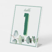 Eucalyptus Vert Élégante Table Signes (Recto)