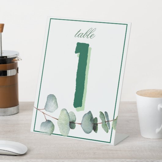 Eucalyptus Vert Élégante Table Signes (In SItu)