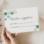 Eucalyptus vert été Nom du bébé Suggestions Carte