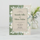 Eucalyptus vert Faire-part de mariage (Debout devant)