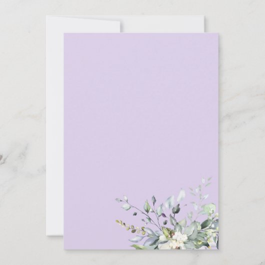 Eucalyptus vert Faire-part de mariage géométrique (Dos)