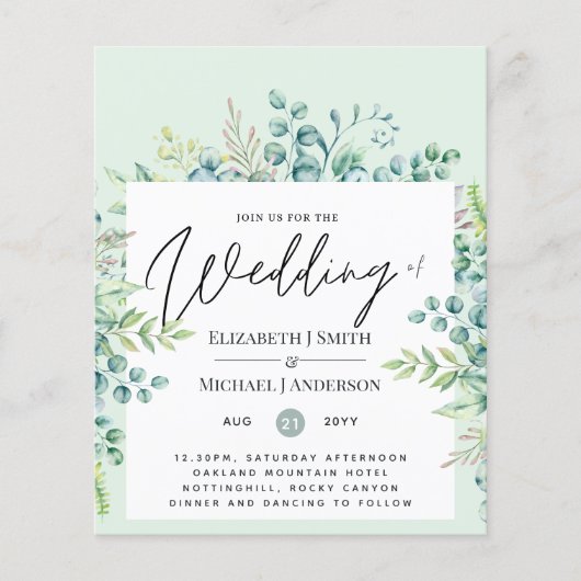Eucalyptus vert Feuilles mariage invite budget (Devant)