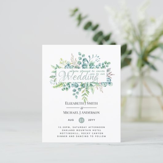 Eucalyptus vert Feuilles mariage invite budget (Debout devant)