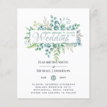 Eucalyptus vert Feuilles mariage invite budget