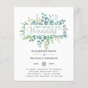 Eucalyptus vert Feuilles mariage invite budget