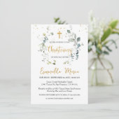 Eucalyptus vert Foliage Christening Invitation (Debout devant)