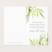 Eucalyptus vert mariage détails calendrier plan (Outside Unfolded)