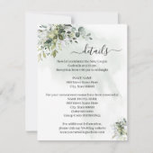 Eucalyptus Vert Mariage Succulent Carte d'insertio (Devant)