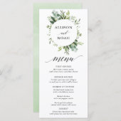 Eucalyptus vert menu simple et élégant (Devant / Derrière)