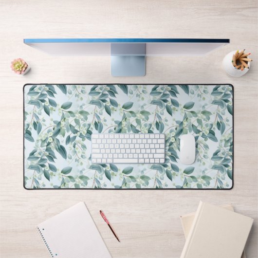 Eucalyptus Vert Sage Doux Aquarelle (Bureau 1)