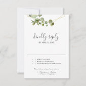 Eucalyptus vert Script mariage RSVP (Devant)