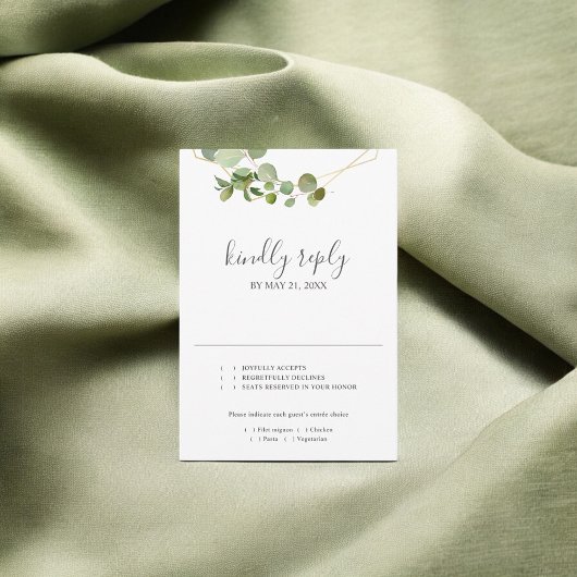Eucalyptus vert Script mariage RSVP