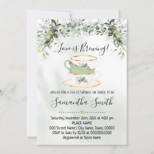 Eucalyptus vert thé nuptiale invitation à la douch