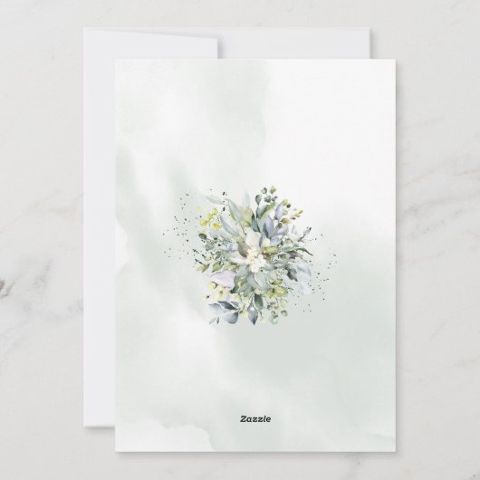 Eucalyptus vert thé nuptiale invitation à la douch (Dos)