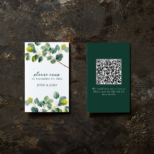 Eucalyptus vertakking qr code bruiloft rvp behuizi informatiekaartje