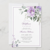 Eucalyptus Violet Bloemen Baby Shower Kaart (Voorkant)