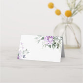 Eucalyptus Violet Bloemen Trouwplaats Kaart (Achterkant)