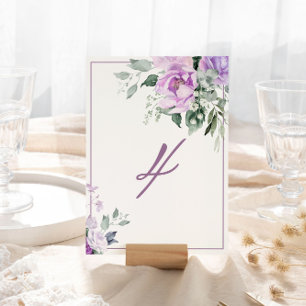 Eucalyptus Violet Bloemen Trouwtafel Nummer Kaart