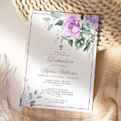 Eucalyptus Violet Fleurs Dédication Invitation