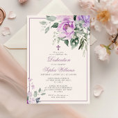 Eucalyptus Violet Fleurs Dédication Invitation