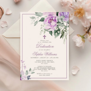Eucalyptus Violet Fleurs Dédication Invitation