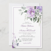 Eucalyptus Violet Fleurs Faire-part de mariage (Devant)