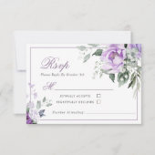 Eucalyptus Violet Fleurs Mariage Carte RSVP (Devant)