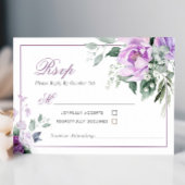 Eucalyptus Violet Fleurs Mariage Carte RSVP