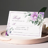 Eucalyptus Violet Fleurs Mariage Carte RSVP