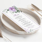 Eucalyptus Violet Flowers Wedding Menu