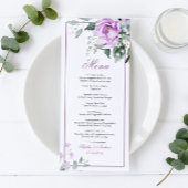 Eucalyptus Violet Flowers Wedding Menu
