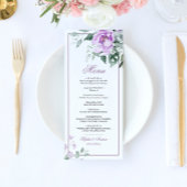 Eucalyptus Violet Flowers Wedding Menu
