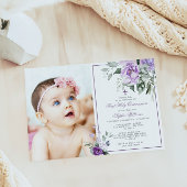 Eucalyptus Violet Fotomeisje Eerste Heilige Commun Kaart