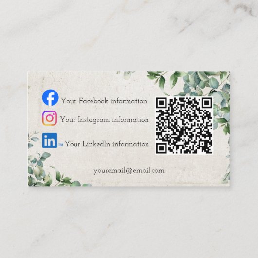 eucalyptus visitekaartje (Achterkant)