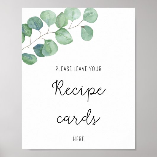 Eucalyptus - Votre carte de recettes ici poster (Devant)