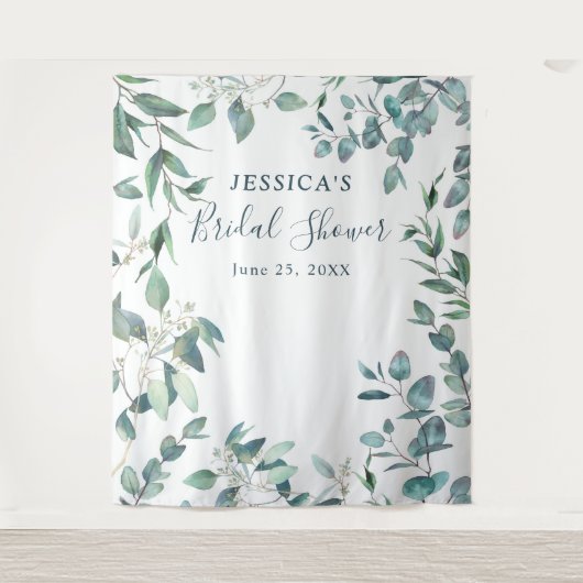 Eucalyptus Vrijgezellenfeest Foto Booth Backdrop Wandkleed (Voorkant)