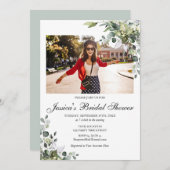 Eucalyptus Vrijgezellenfeest FOTO-uitnodiging Kaart (Voorkant / Achterkant)