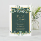 Eucalyptus VRIJGEZELLENFEEST Greenery Gold QR Code Kaart (Staand voorkant)