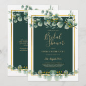 Eucalyptus VRIJGEZELLENFEEST Greenery Gold QR Code Kaart (Voorkant / Achterkant)