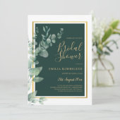 Eucalyptus VRIJGEZELLENFEEST Greenery Gold QR Code Kaart (Staand voorkant)