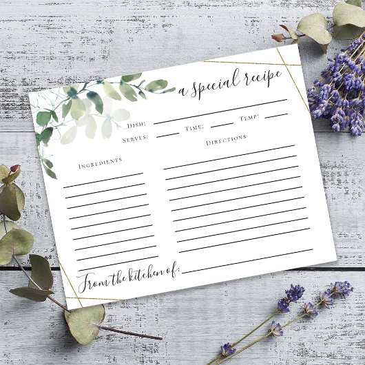 Eucalyptus Vrijgezellenfeest Recipcard