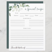 Eucalyptus Vrijgezellenfeest Recipcard (Voorkant / Achterkant)