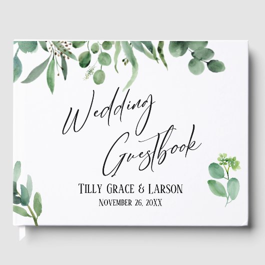 Eucalyptus w/Elegant handschrift Gastenboek (Voorkant)