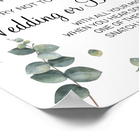 Eucalyptus wasknijper bruidsshower spel bord poster (Hoek)