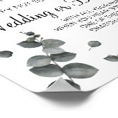 Eucalyptus wasknijper bruiloftsshower spelbord poster (Hoek)