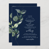 Eucalyptus Watercolor Botanical Wedding Kaart (Voorkant / Achterkant)