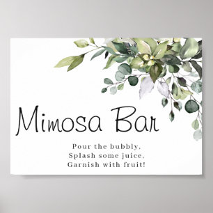 Eucalyptus watercolor mimosa bar poster bord