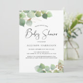 Eucalyptus Waterverf Baby shower Kaart (Staand voorkant)