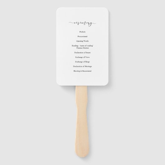 Eucalyptus Waterverf Botanisch Huwelijksprogramma Handwaaier (Achterkant)